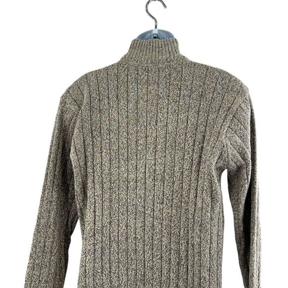 Oscar De La  Renta 1/4 Zip Heathered Sweater Size XL Long Sleeve Cotton Blend - Picture 4 of 9